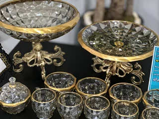 سرویس پذیرایی 25 پارچه شامپاینی لب طلا مدل آکوماریون